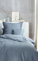 Bettwäsche PRIMERA Stone-Washed Blau 3-tlg. Renforcé 100% Baumwolle Bild 1