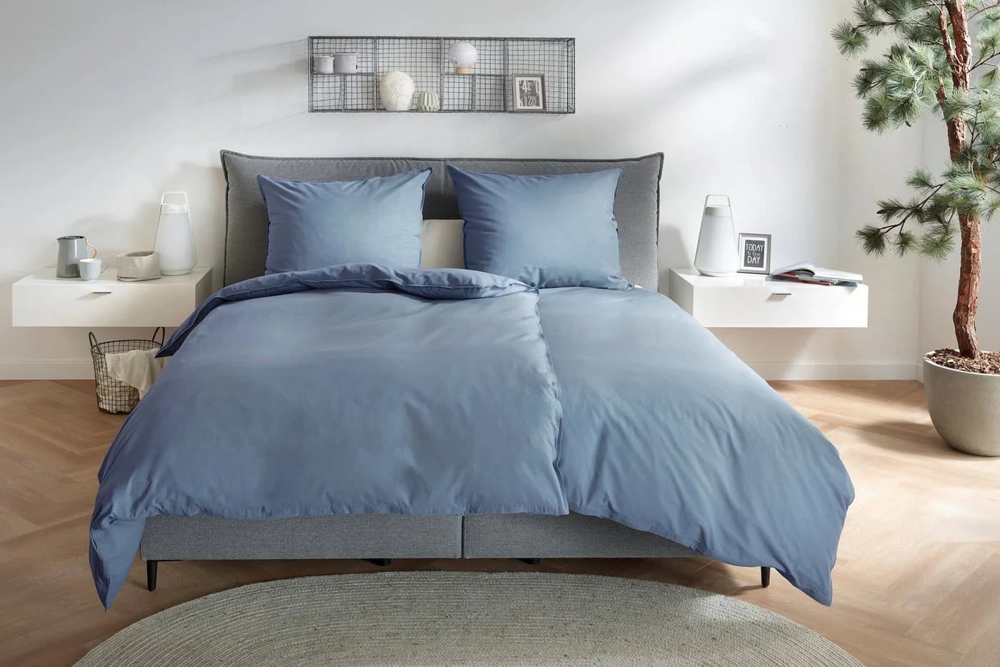 Primera Kissenbezüge Stone Washed Blau 80x40 cm Baumwolle