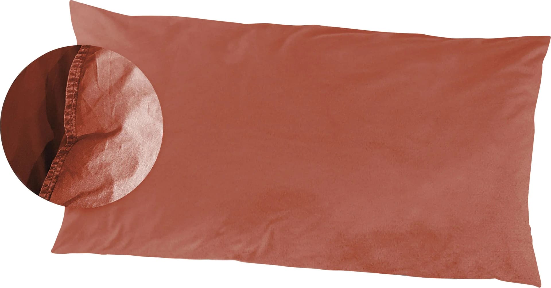 Primera Kissenbezüge Stone Washed Rostrot 40x80 cm Baumwolle