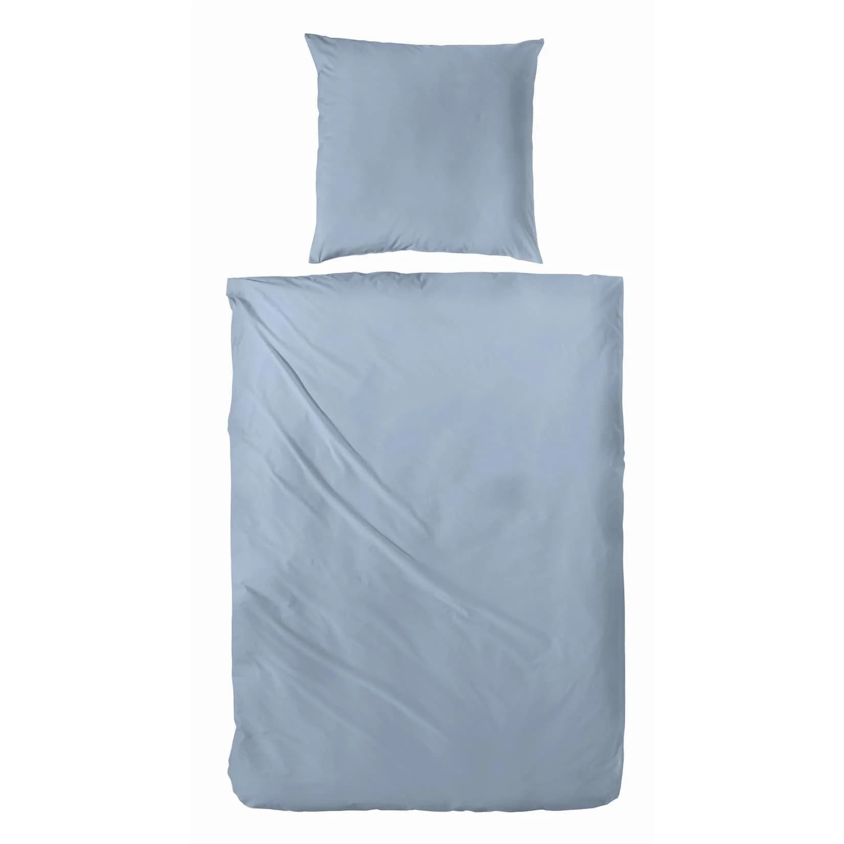 Primera Luxus-Satin-Bettwäsche 100% Baumwolle Rauchblau