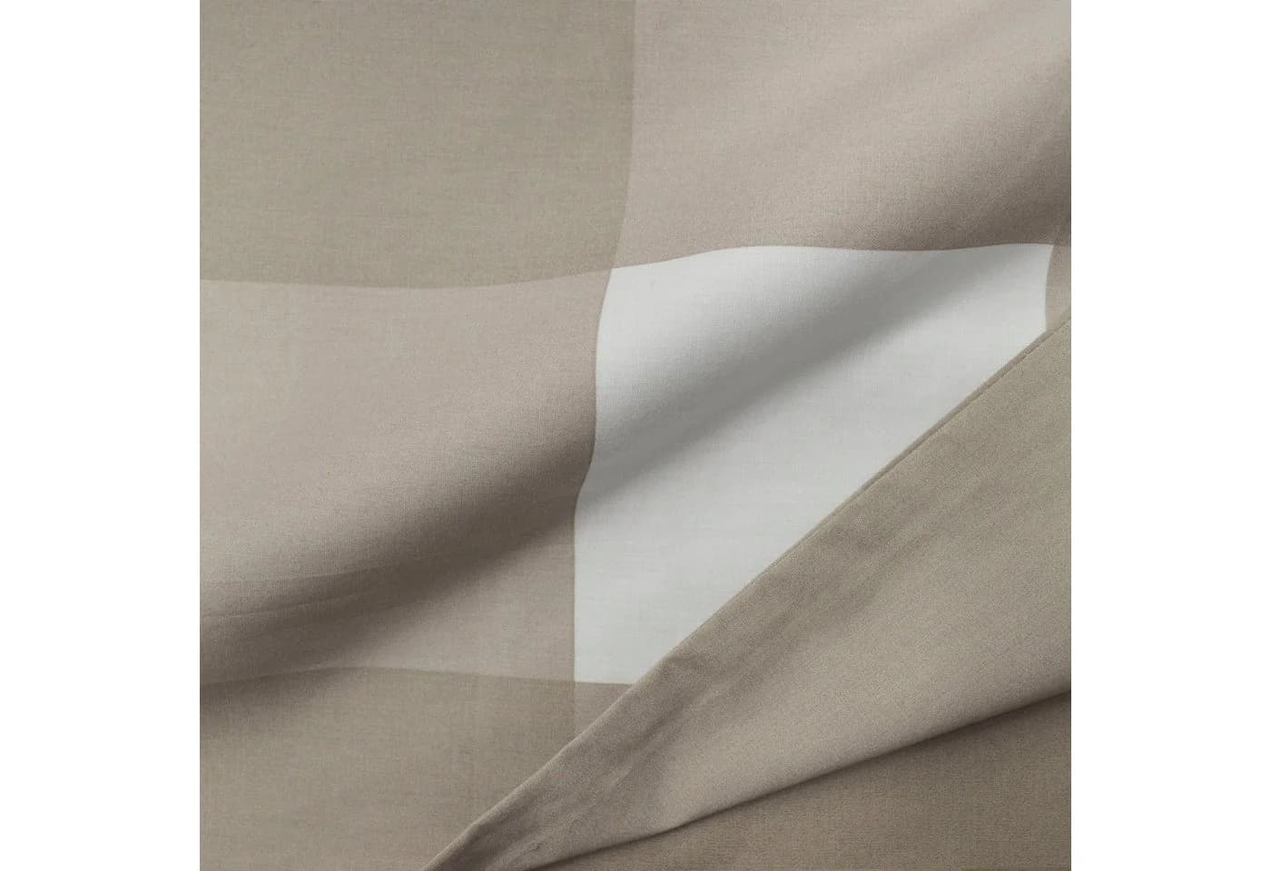 PRIMERA Basic Perkal Bettwäsche Weiß Beige Karo 135x200cm - Bild 3