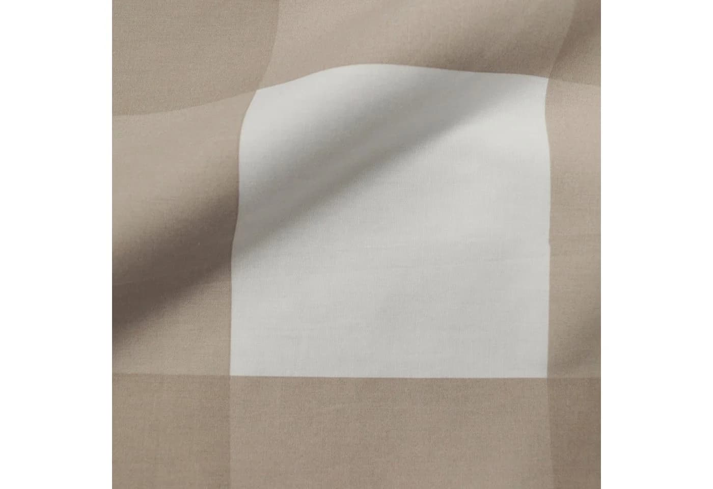 PRIMERA Basic Perkal Bettwäsche Weiß Beige Karo 135x200cm - Bild 4