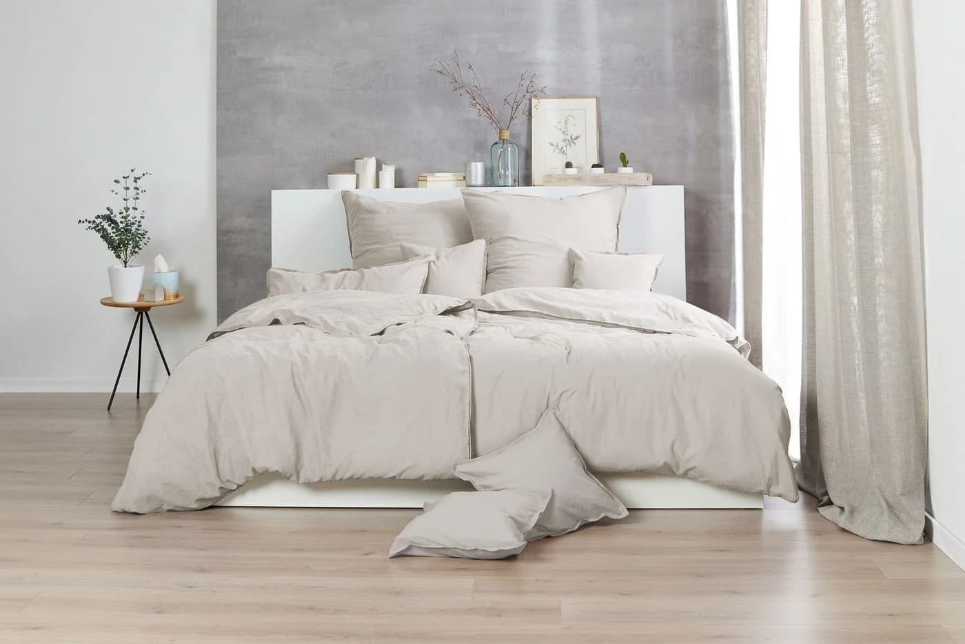 H.G. Hahn-Haustextilien Kissenbezug Renforcé Braun Stone-Washed