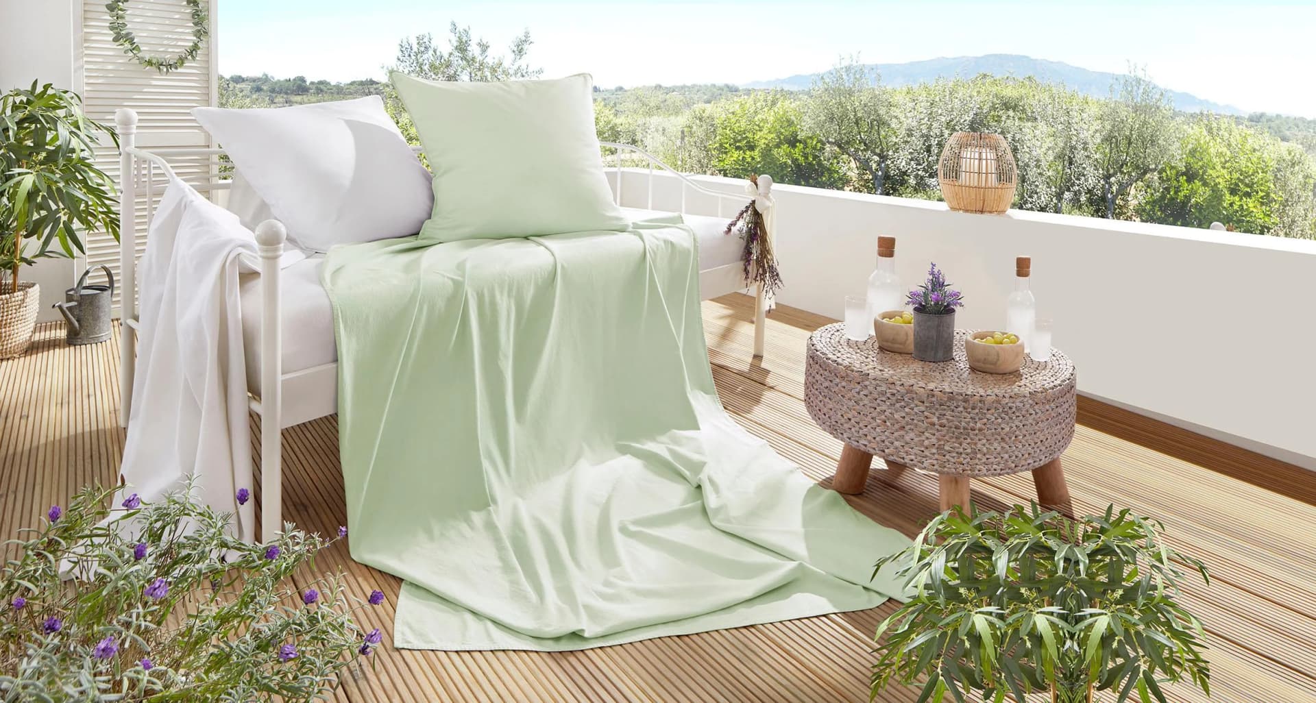 Primera Summer-Set Stone-Washed Bettwäsche Salbei