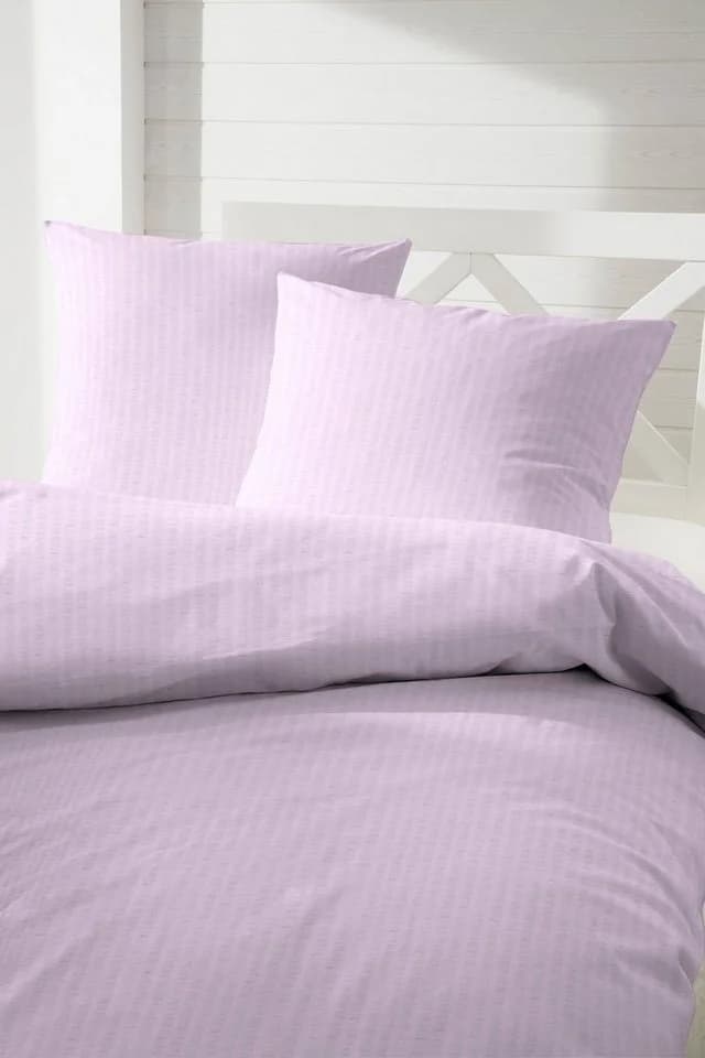 Bettwäsche PRIMERA Soft-Seersucker Uni Flieder 100% Baumwolle Set