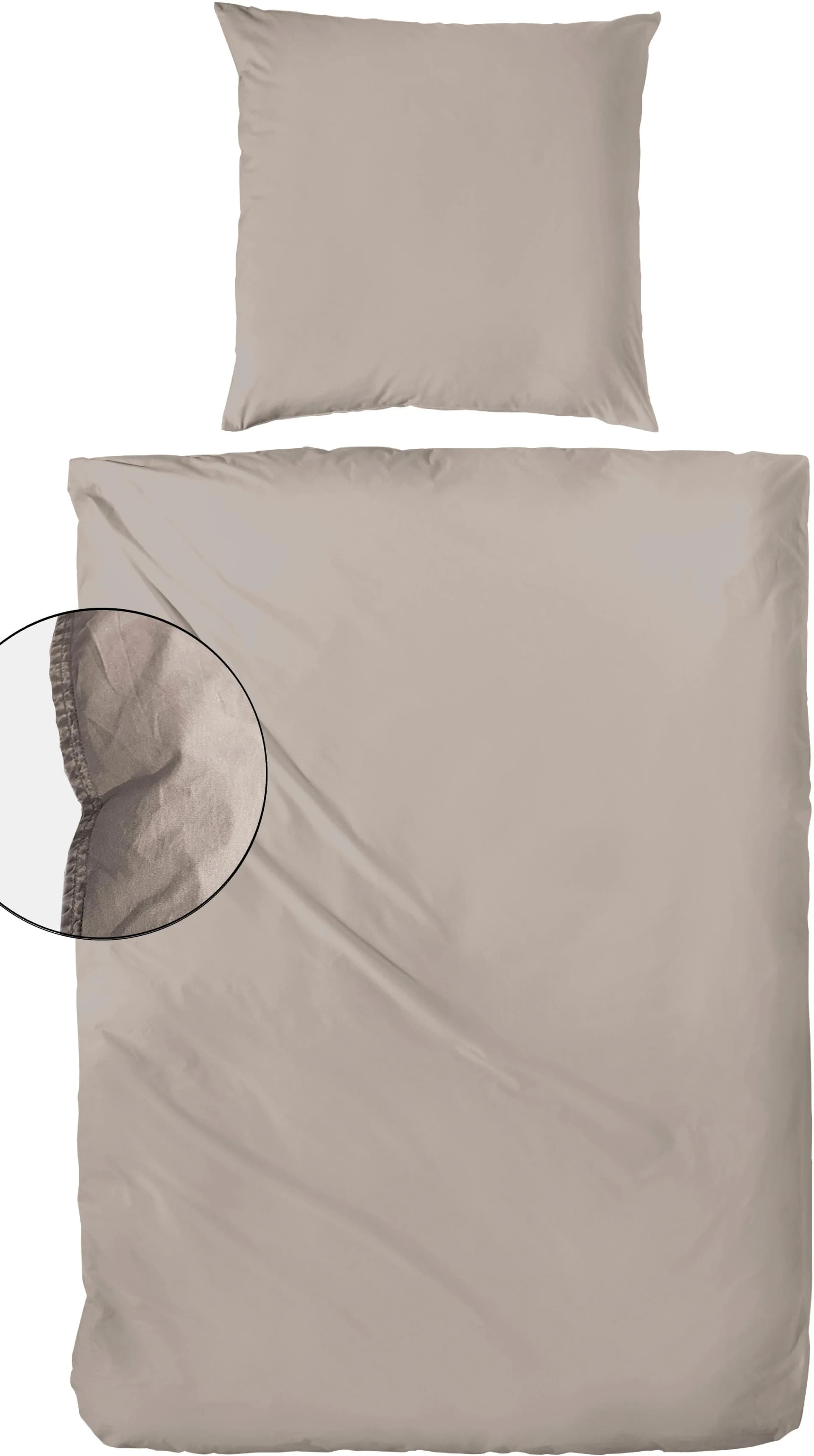 Bettwäsche Primera Stone-Washed Flanell Beige Flanell
