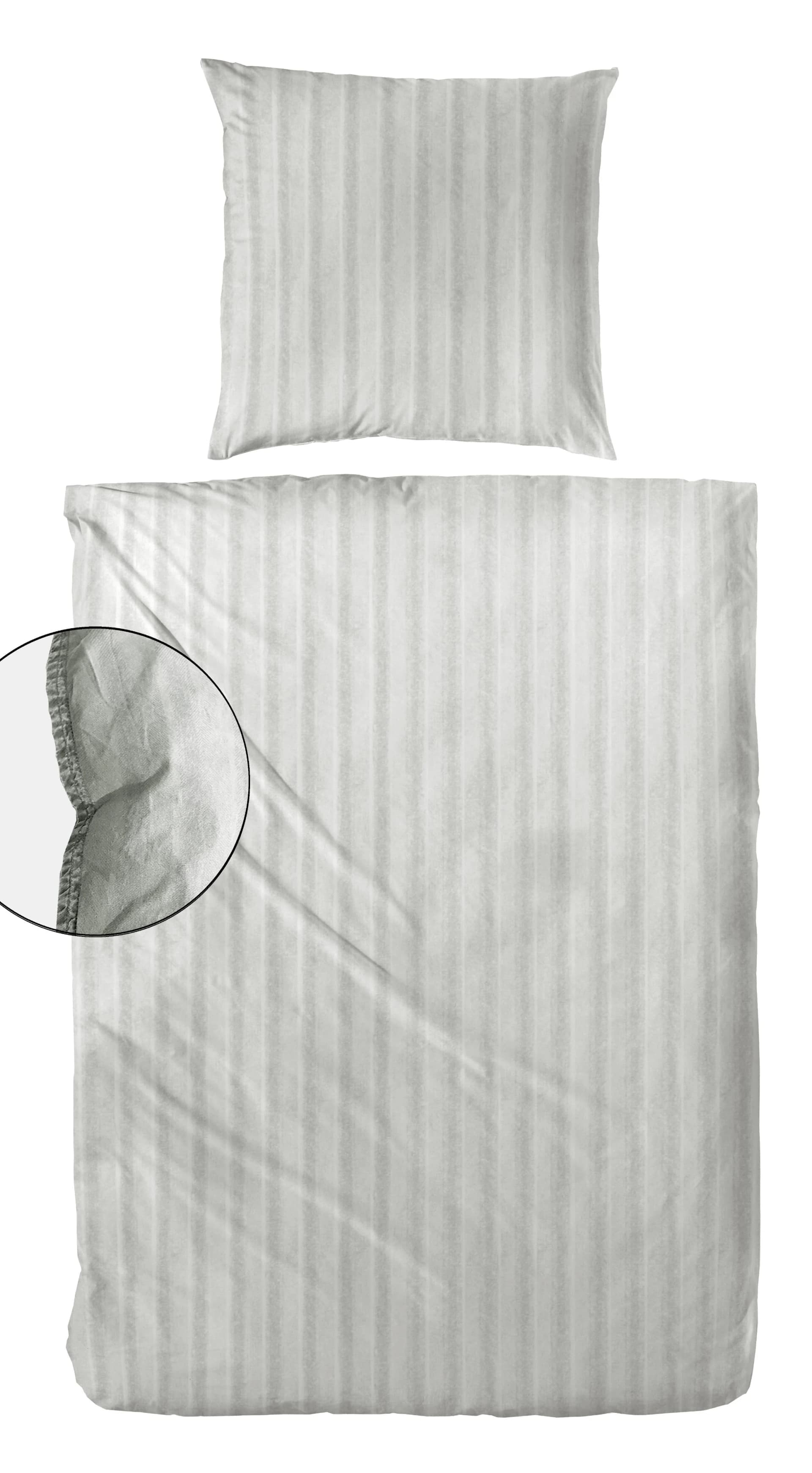 Primera Bettwäsche Stone-Washed Style Grau Renforcé 100% Baumwolle