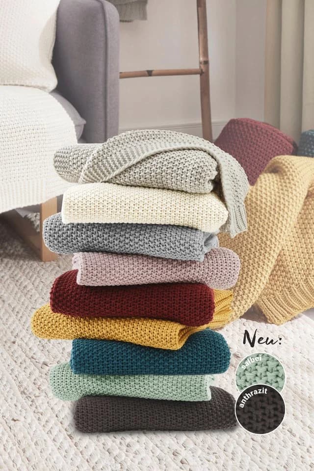 Primera Strickdecke Salbei 130x170 cm Polyacryl Kuscheldecke - Bild 5