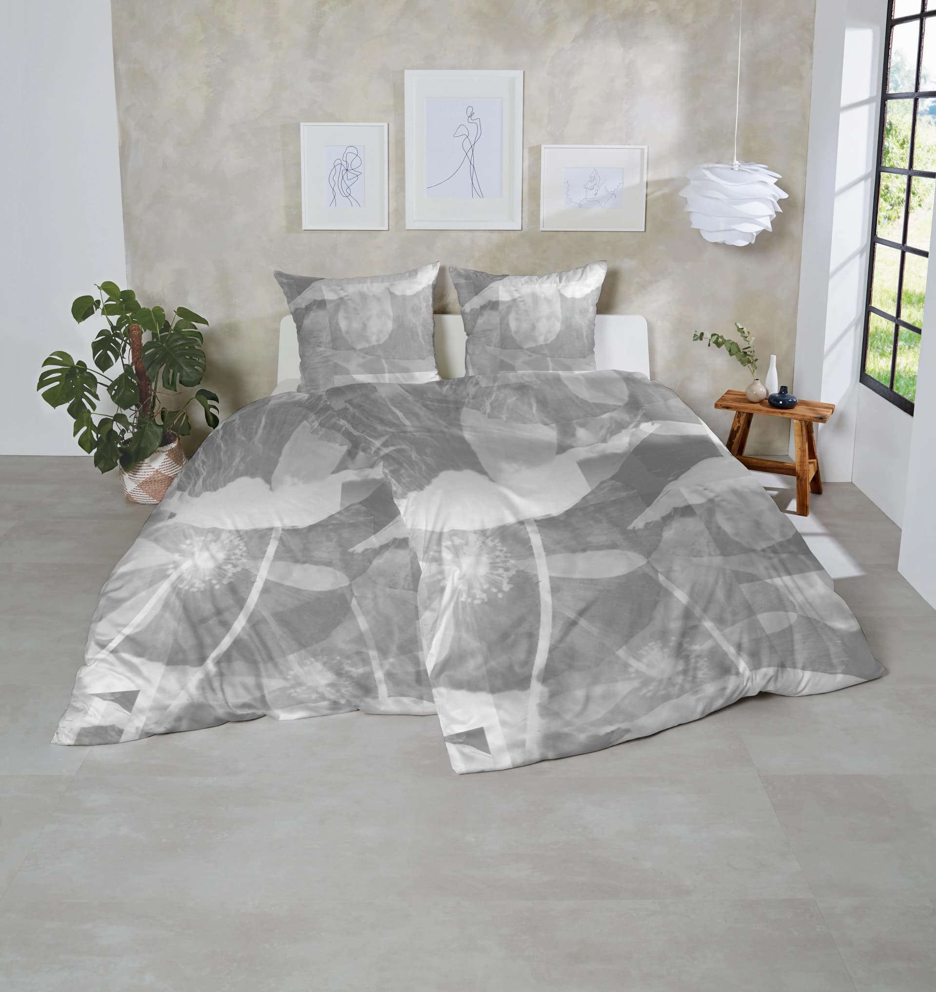 PRIMERA Mako-Satin Bettwäsche Grau 100% Baumwolle