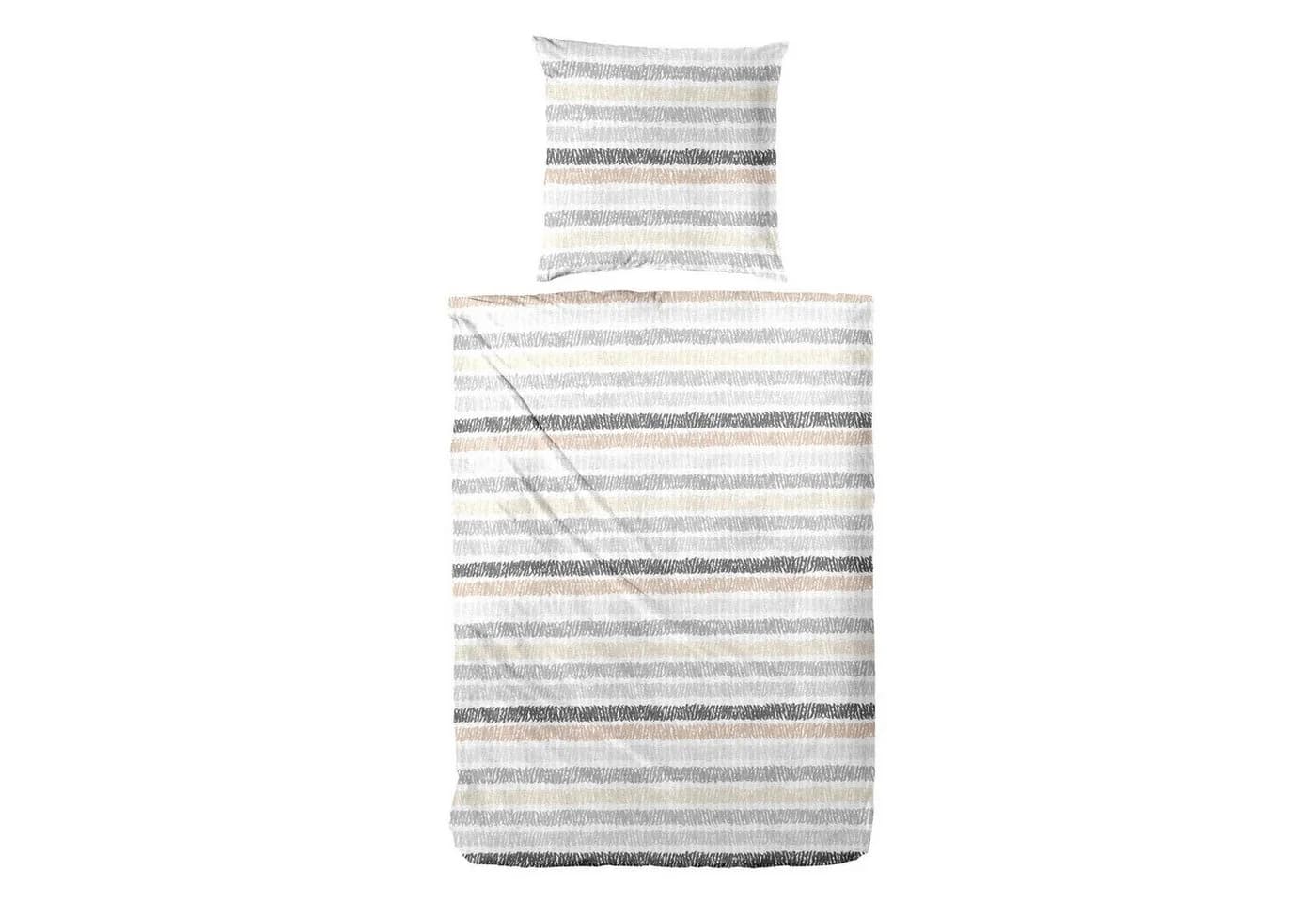 Enrico Bettwäsche Seersucker 2-teilig Baumwolle Beige/Grau - Bild 4