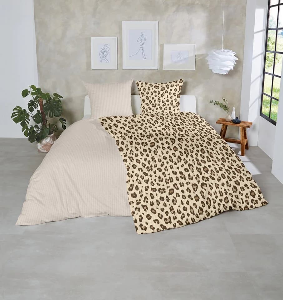 Primera Soft-Seersucker-Bettwäsche Serval Braun