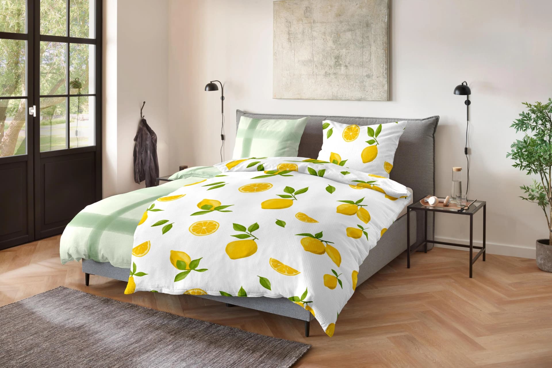 Primera Soft-Seersucker-Bettwäsche Lemon Gelb 155x220 cm - Bild 3