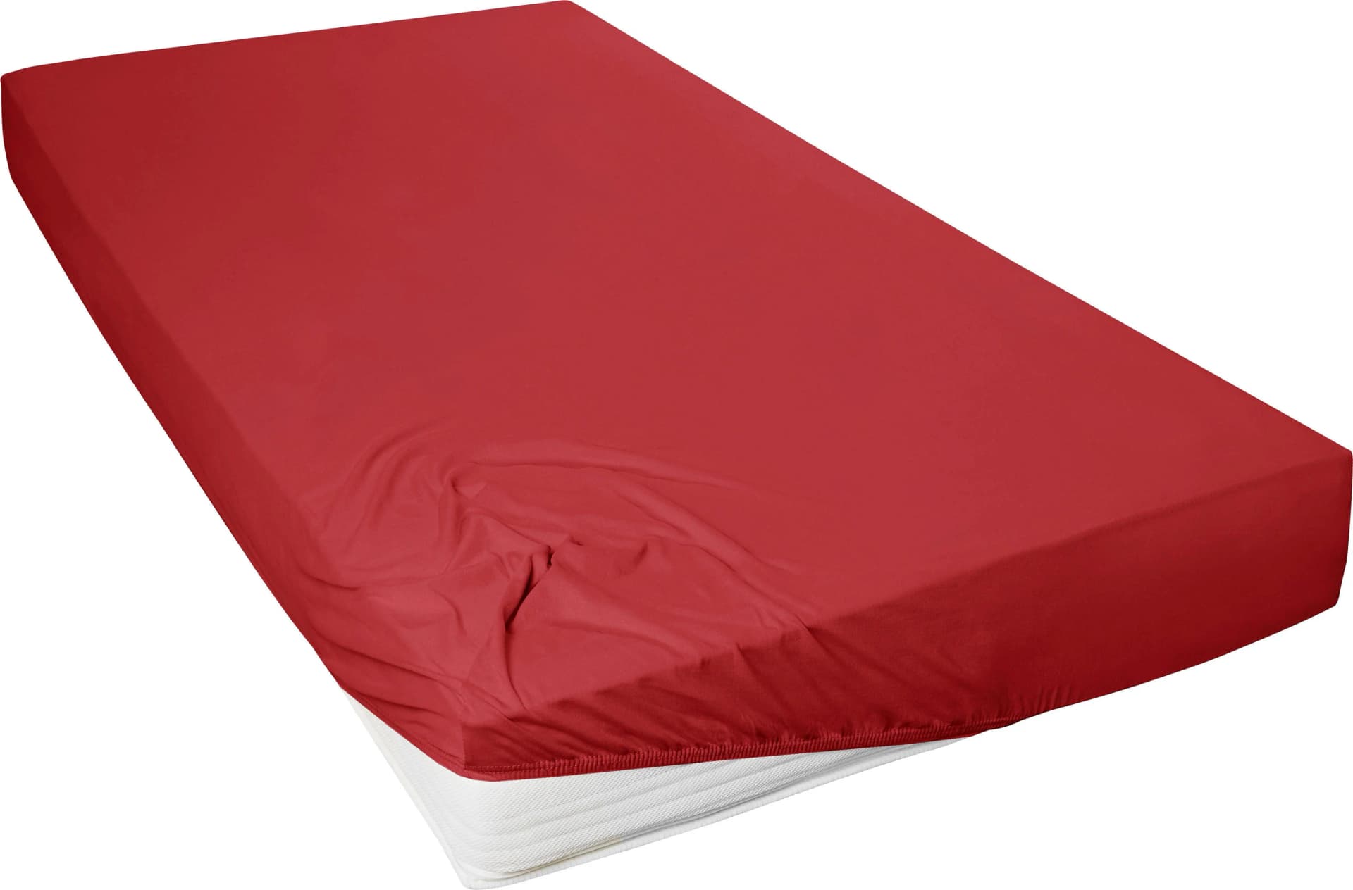 Primera Spannbettlaken Mako-Jersey Rot 100% Baumwolle