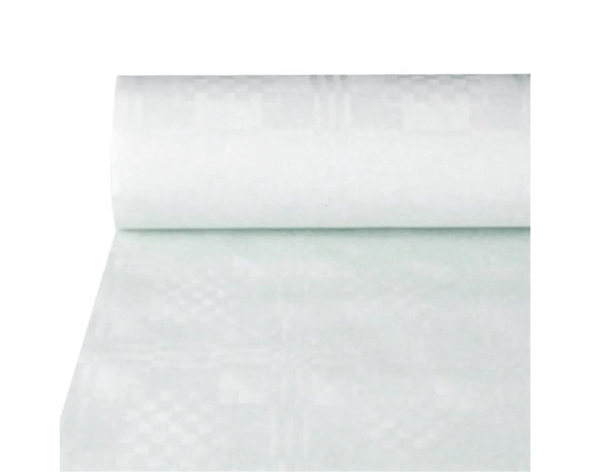 PAPSTAR Tischdecke Papiertischtuch mit Damastprägung 50 m x 1 m weiss - Bild 2