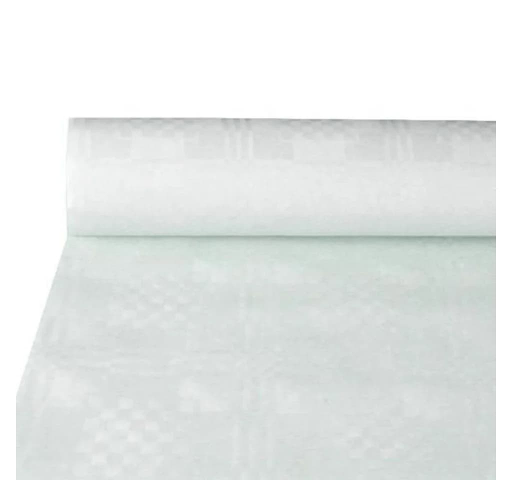 PAPSTAR Papiertischdecke Weiß Damastprägung 10m Rolle