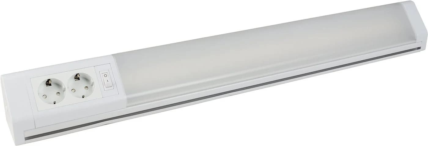 HEITRONIC Lichtleiste Bonn LED Warmweiß Silber mit 2 Steckdosen