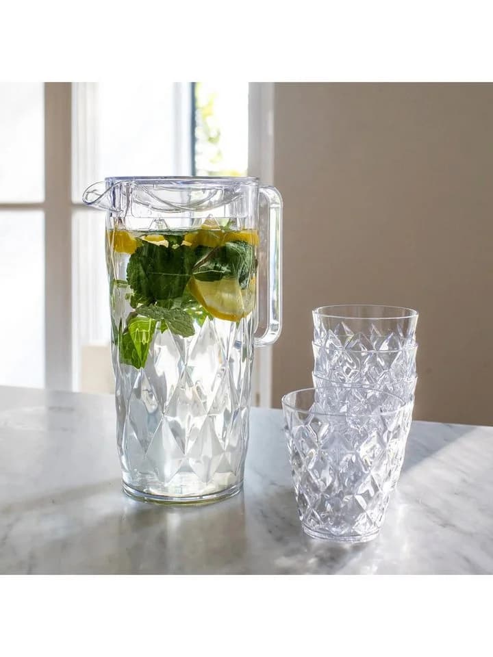 KOZIOL Kanne CRYSTAL 1,6l mit 4 Bechern Transparent Kunststoff - Bild 2