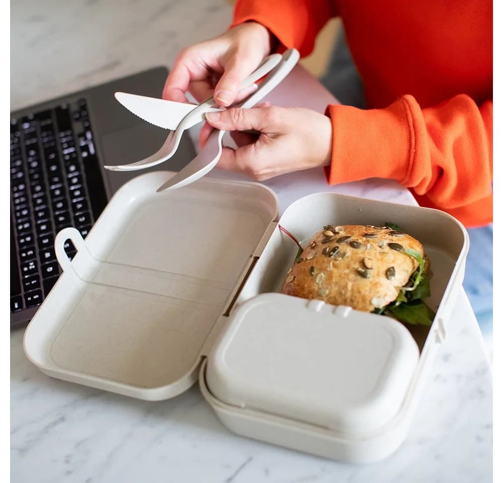 KOZIOL Lunchbox PASCAL L Beige mit Trennsteg - Bild 4