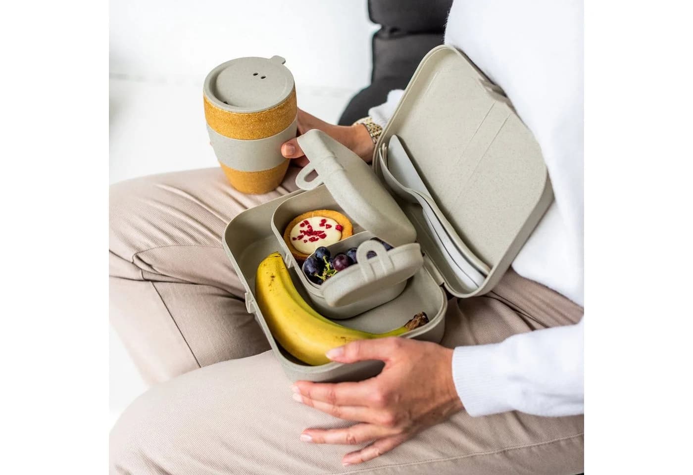 Koziol Lunchboxen 3er-Set mit Besteck PASCAL READY