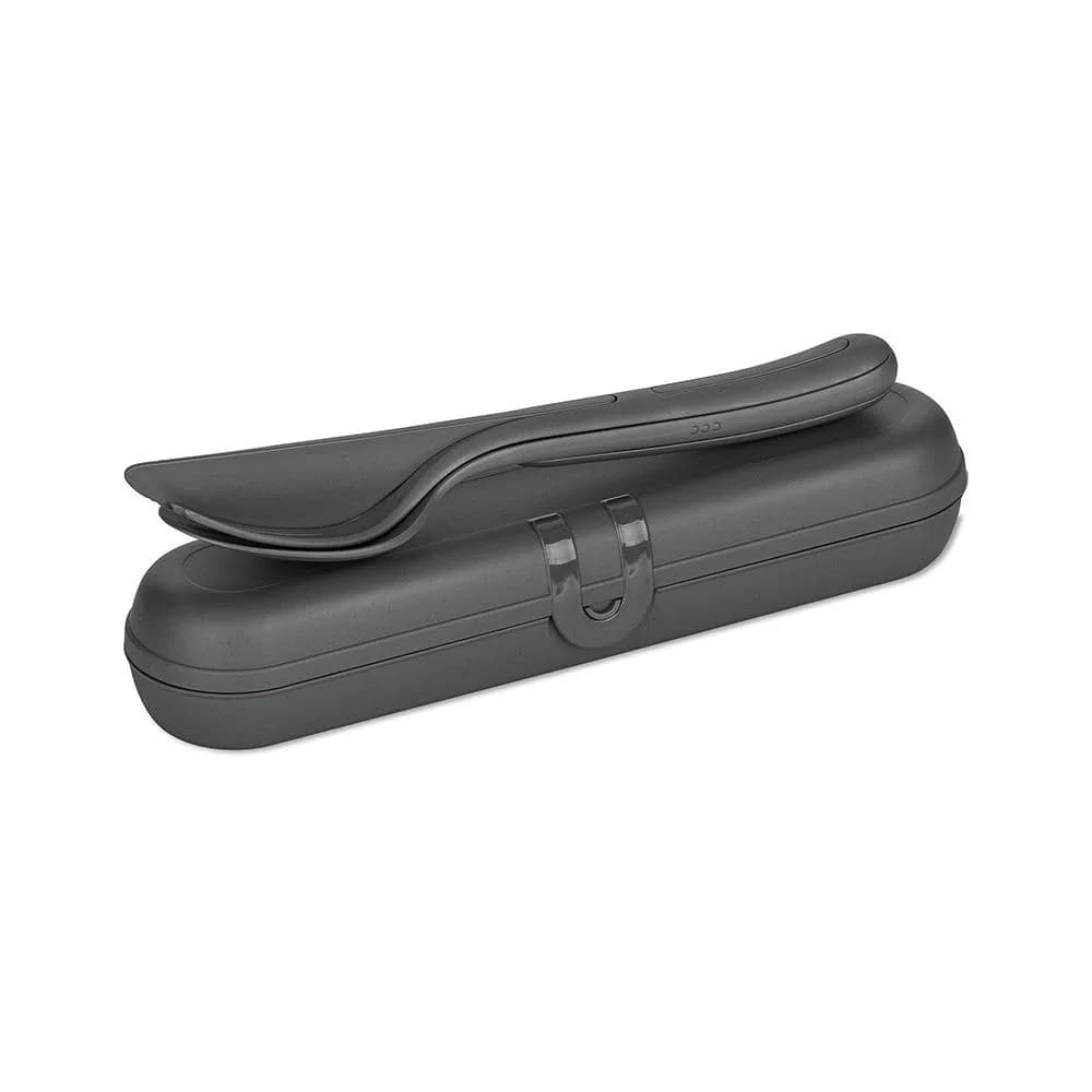 KOZIOL KLIKK READY Besteck-Set mit Etui Grau Kunststoff