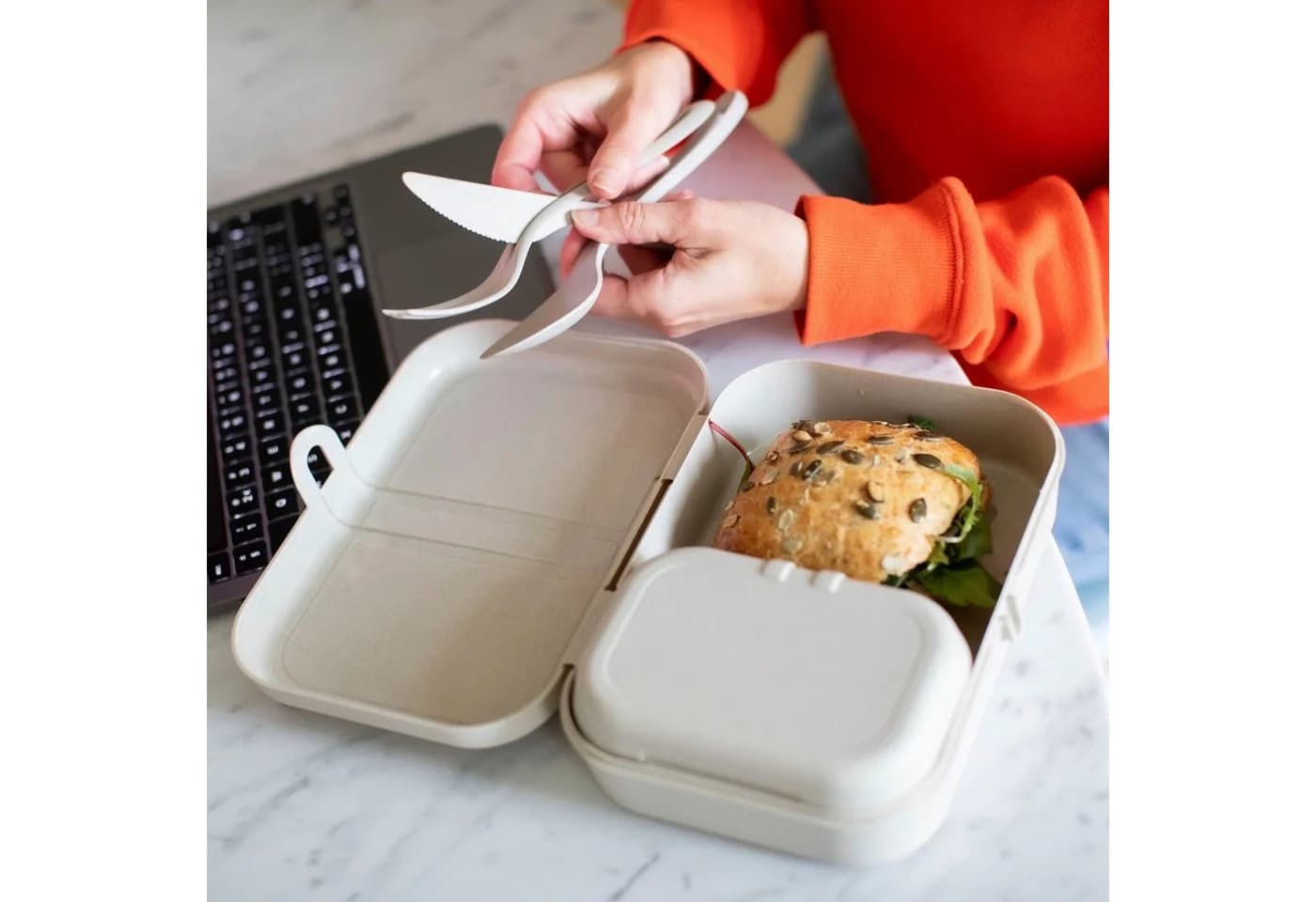 Koziol Lunchboxen 3er-Set mit Besteck PASCAL READY - Bild 4