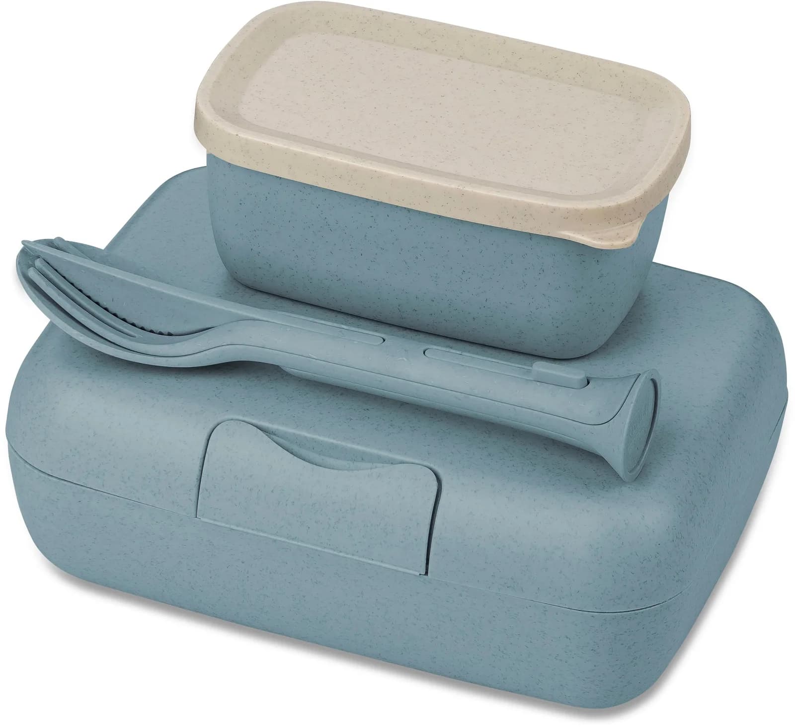 KOZIOL Bentobox L + Besteck-Set CANDY READY blau