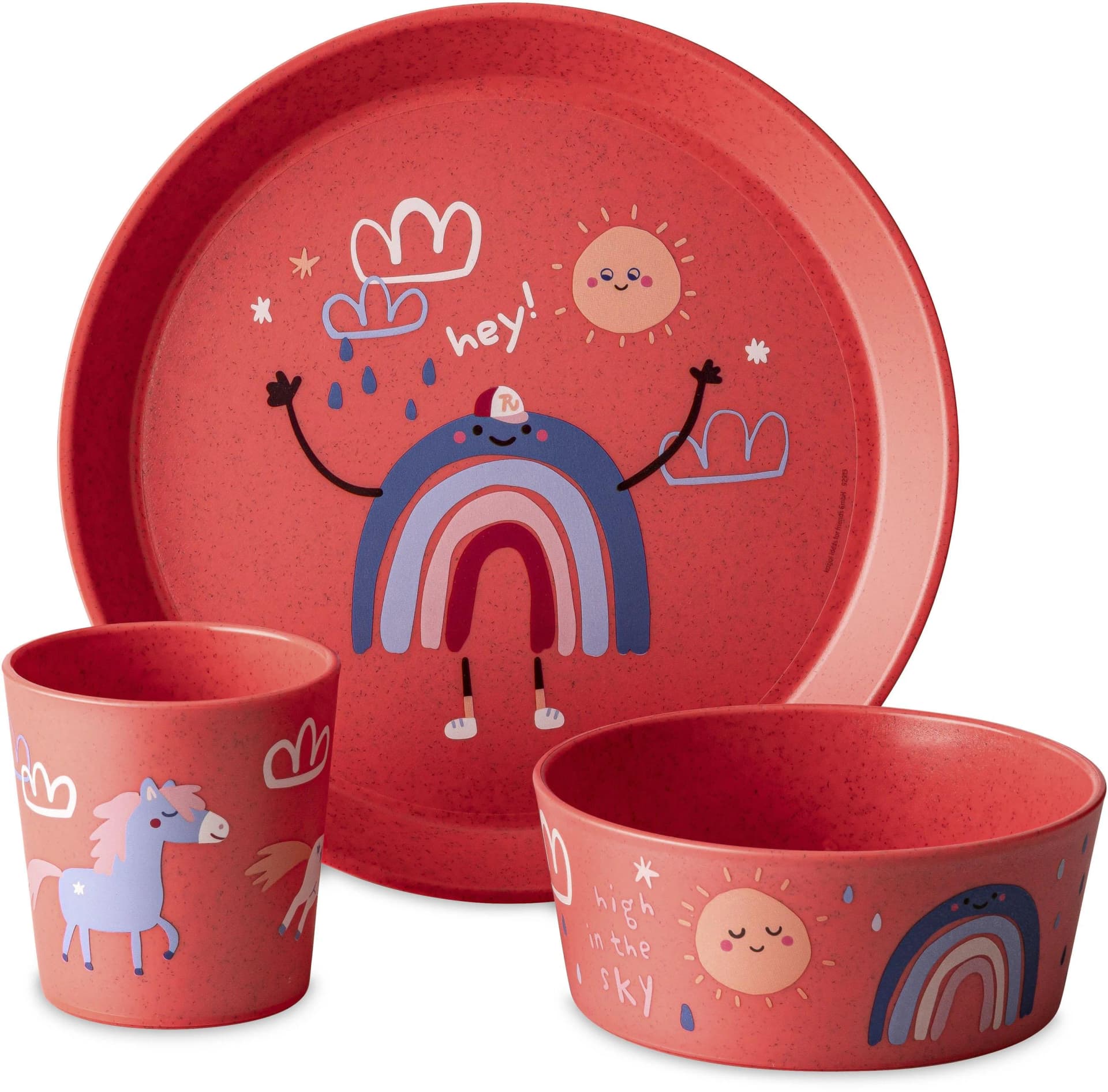 KOZIOL Kindergeschirr-Set CONNECT DREAMS Rot 3-tlg. Kunststoff