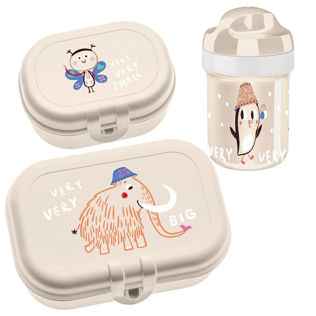 KOZIOL Lunchbox "VERY VERY TO GO" Beige mit Trinkflasche