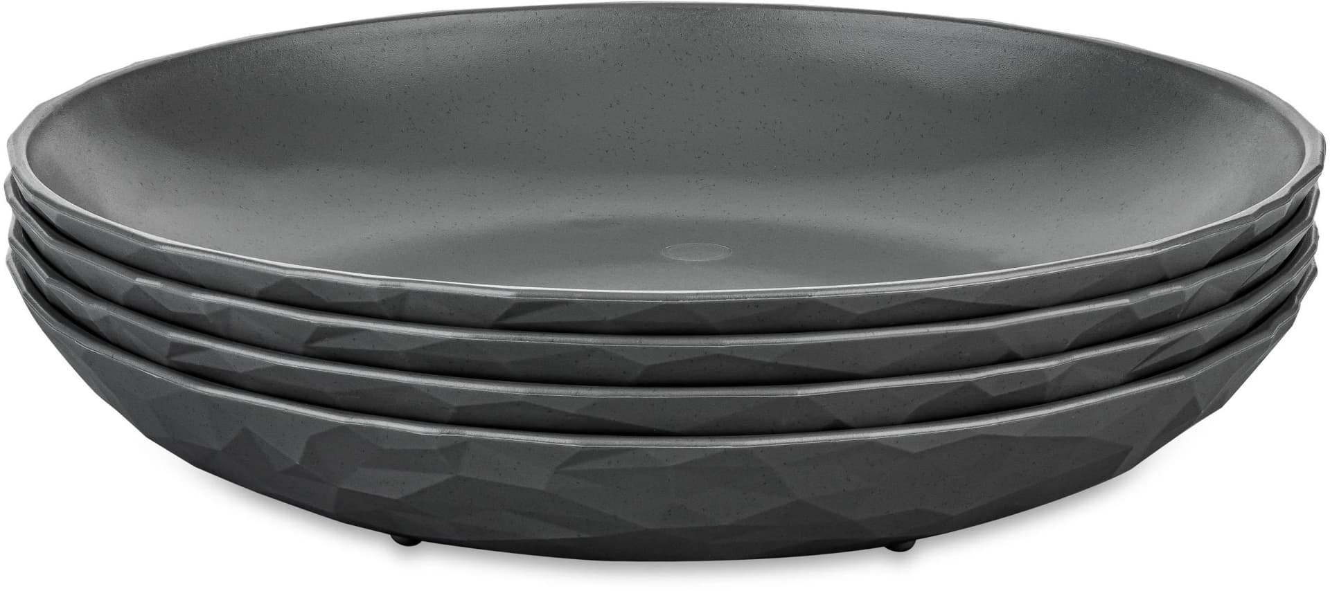 KOZIOL CLUB PLATE Speiseteller Grau 4-tlg. Kunststoff