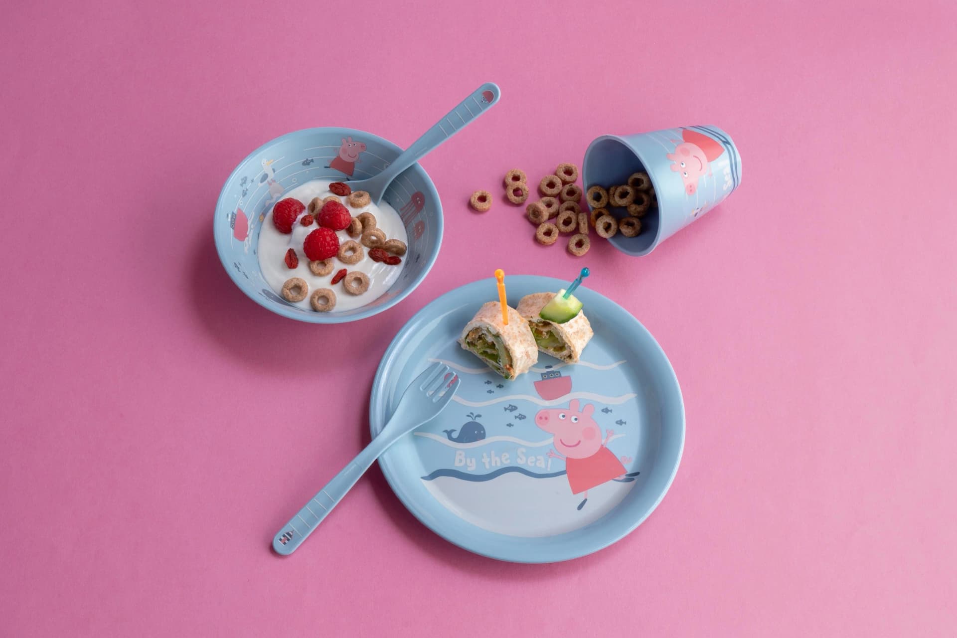 Kindergeschirr-Set Koziol Peppa Pig Blau 4-tlg. Melaminfrei
