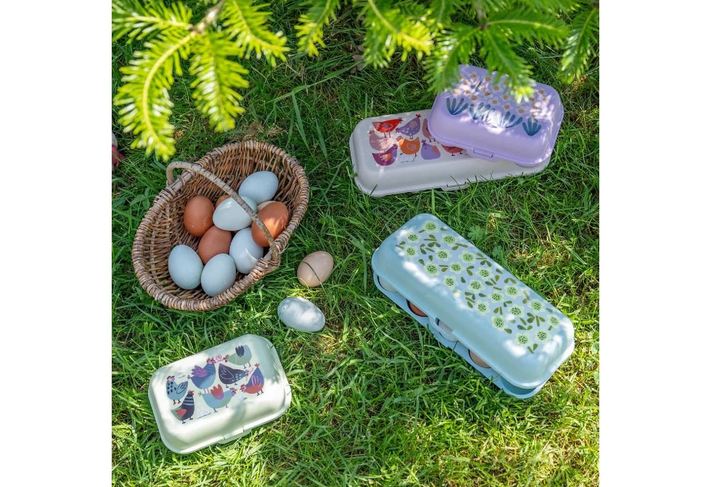 KOZIOL Eierbox Eggs To Go Grün Kunststoff Clipverschluss