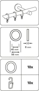 GARDINIA Gardinenring Weiß mit Faltenlegehaken - 10er Set Bild 5