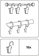 GARDINIA Clipshaken Metall 10er Set Silber Bild 1