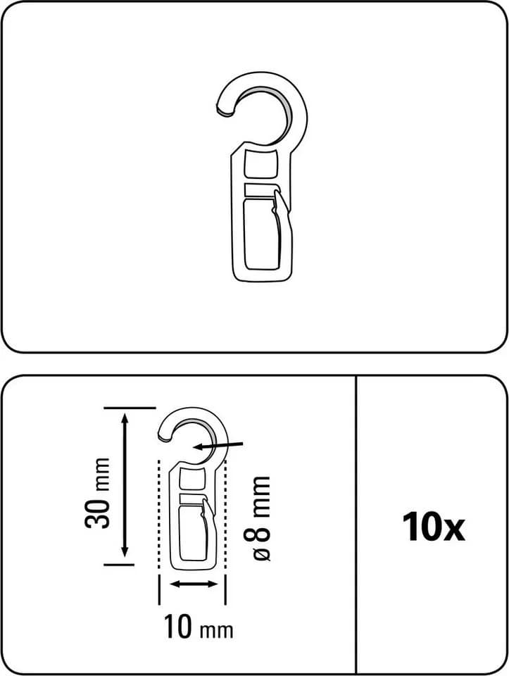 GARDINIA Faltenclip Gardinenhaken Kunststoff transparent 10 Stk. - Bild 3