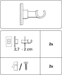 GARDINIA Träger für Caféhausstange Ø 12 mm Silber Bild 1
