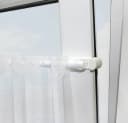 Gardinia Klemmträger Kunststoff/Metall Weiß/Silber für Vitragestangen Bild 1