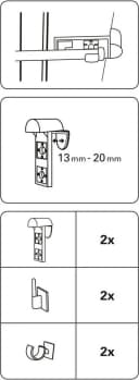 Gardinia Klemmträger Kunststoff/Metall Weiß/Silber für Vitragestangen Bild 4