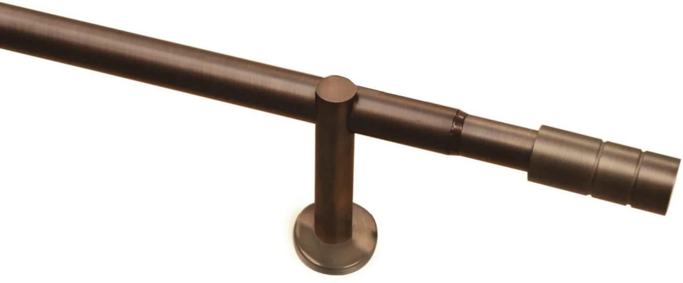 GARDINIA Gardinenstange Set Metall 25mm ausziehbar Bronze/Edelstahl