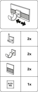 GARDINIA Gardinenstangenhalter Klebehaken Universal (2-St) für Vitragestangen/Caféhausstangen Bild 1