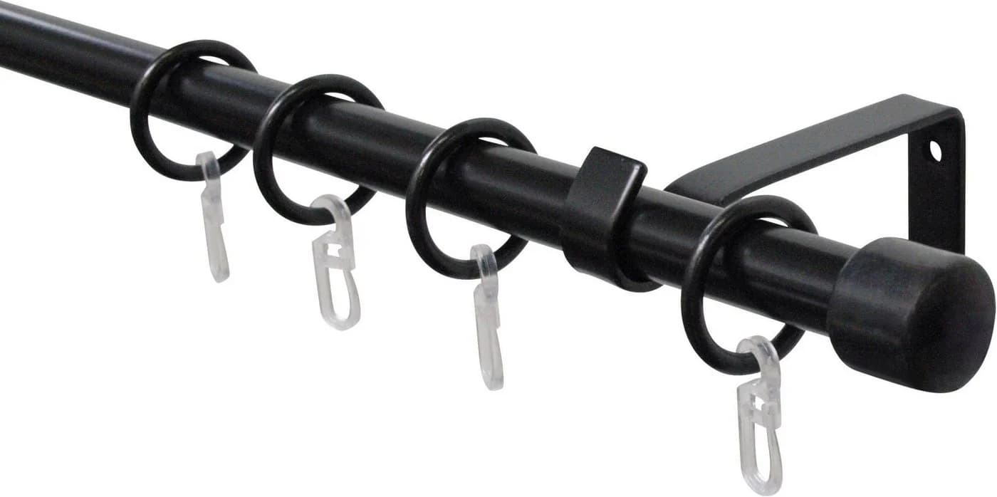 GARDINIA Gardinenstange Set Metall Schwarz Ausziehbar 16mm - Bild 3
