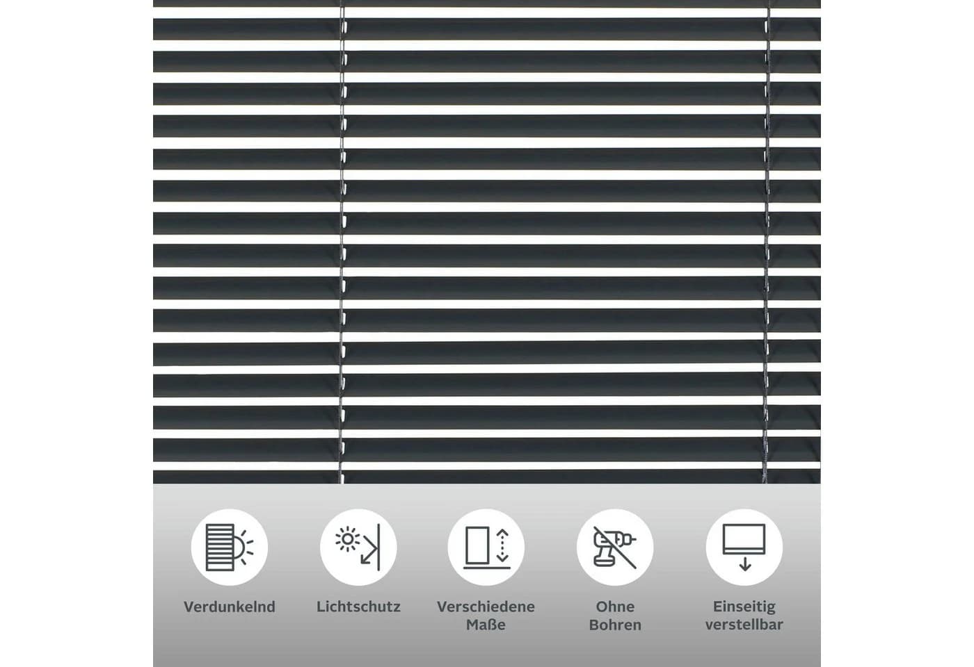 OTTO home Aluminium-Jalousie Grau Klemmhalter Ohne Bohren - Bild 3