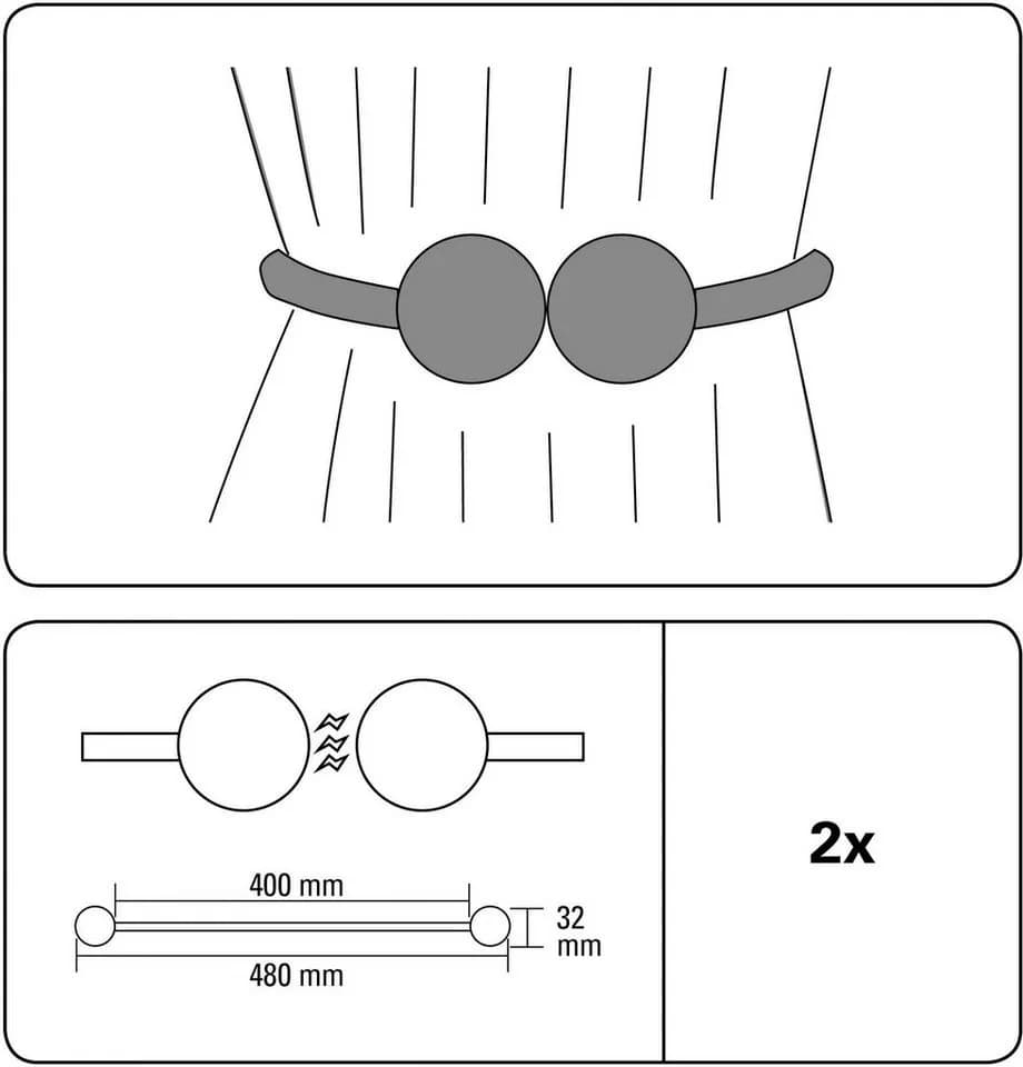 GARDINIA Raffhalter Flex-V mit Magnet Weiß 2-tlg - Bild 4