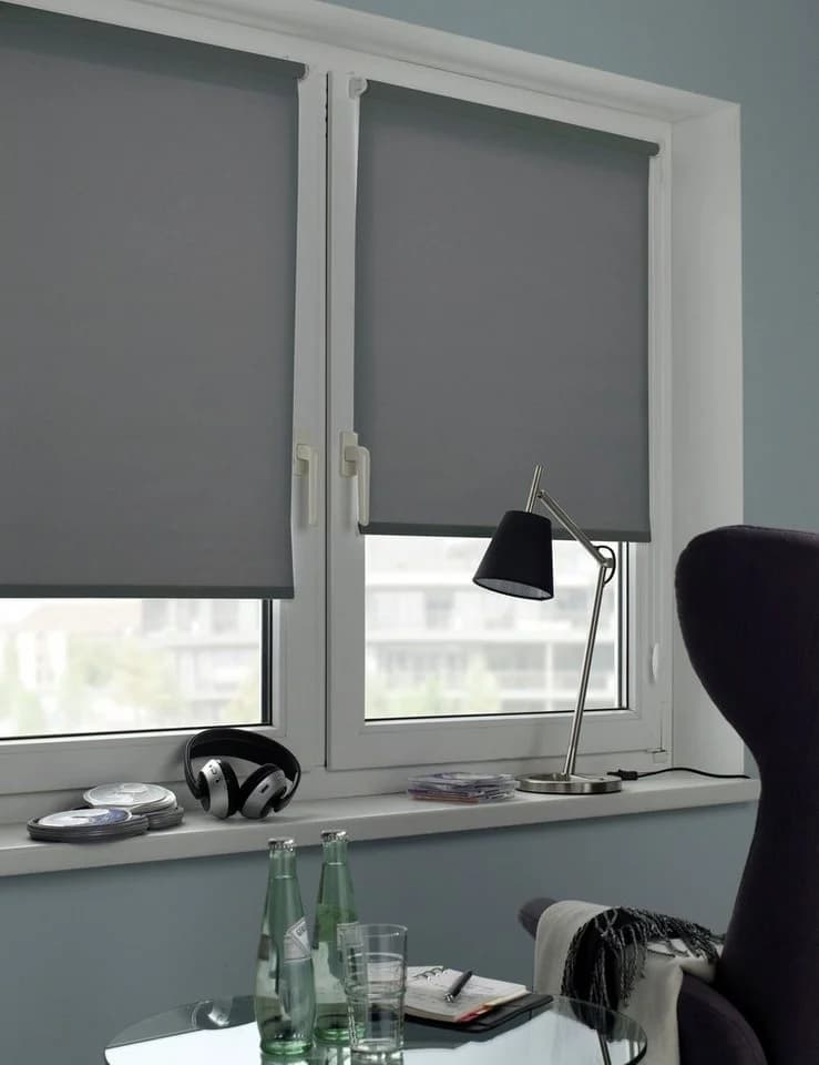OTTO home Seitenzugrollo Uni Klemmrollo Anthrazit Polyester