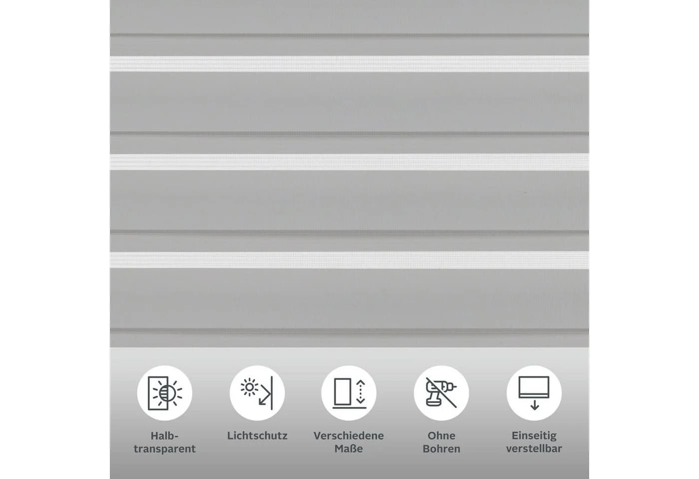 OTTO HOME Doppelrollo Duo Klemmrollo Hellgrau Polyester - Bild 3