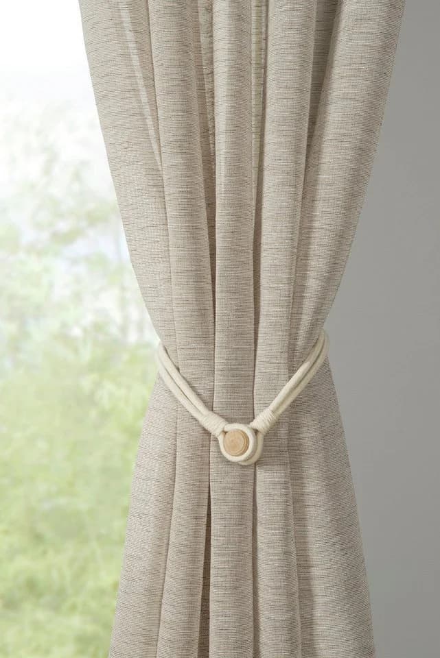 GARDINIA Raffhalter Kordel Beige mit Magnetverschluss