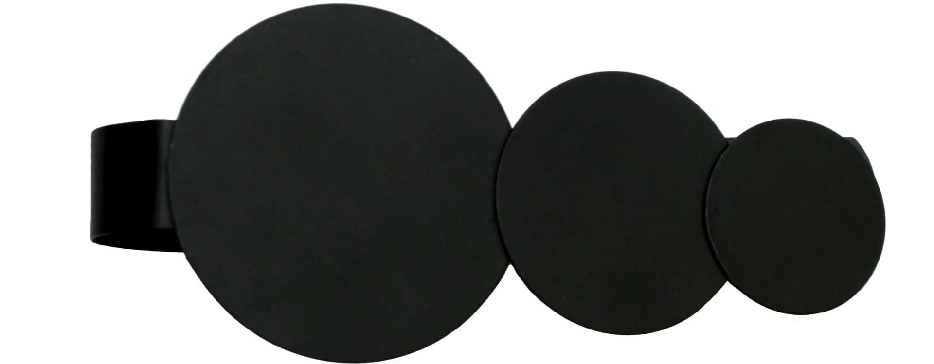 GARDINIA Raffspange Kreise Schwarz Metall Magnetverschluss