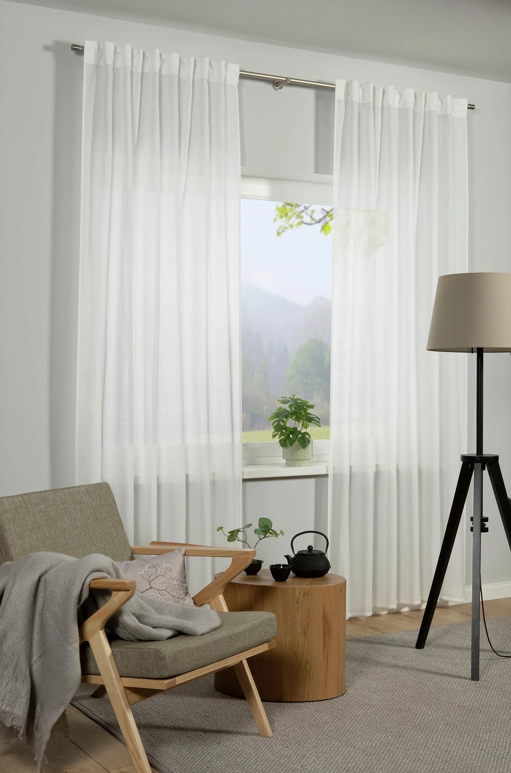 Gardinia GRS Schal Zen Silence Gardine Weiß Blickdicht