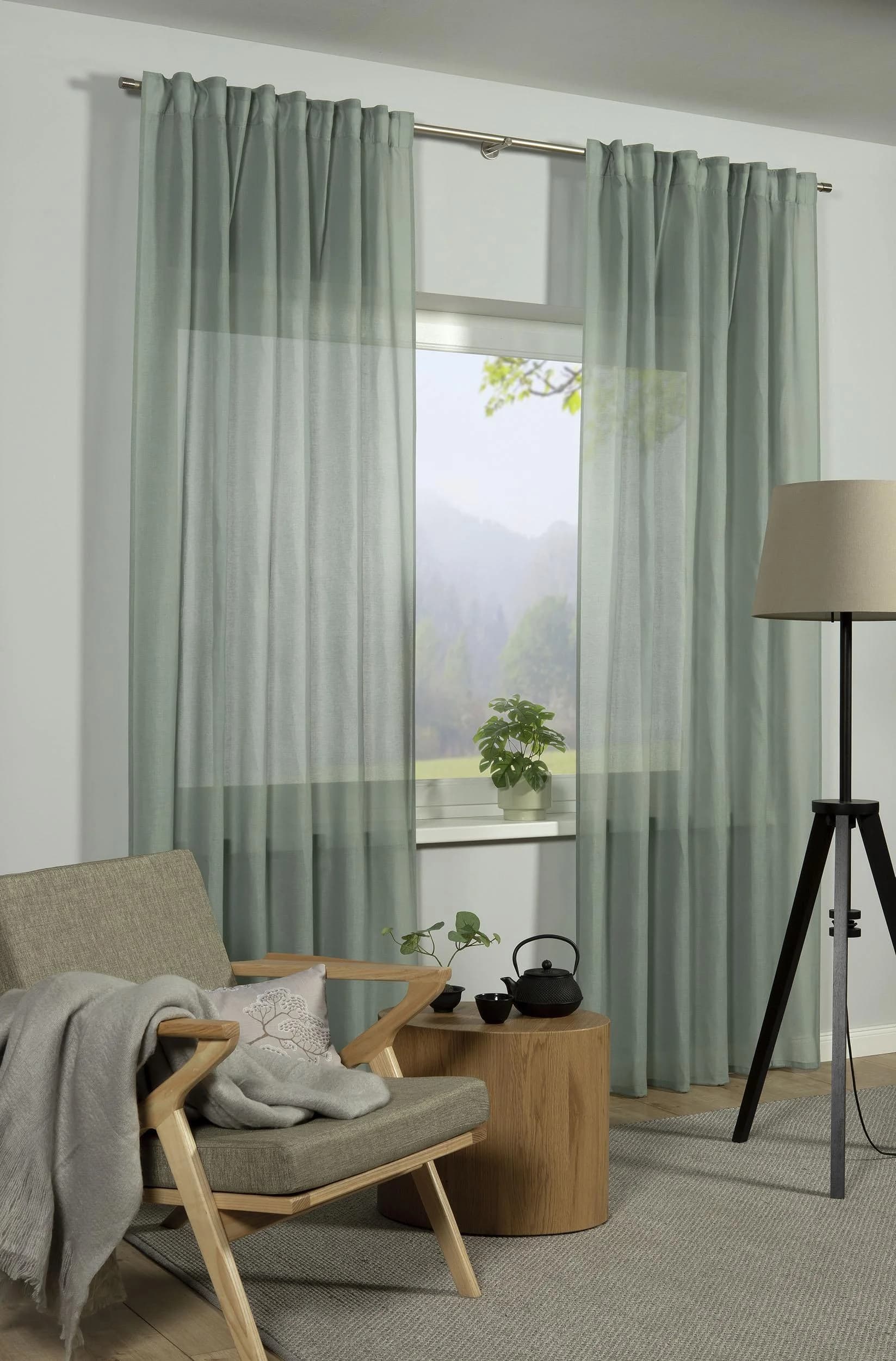 Gardinia GRS Schal Zen Silence Gardine Grün Blickdicht