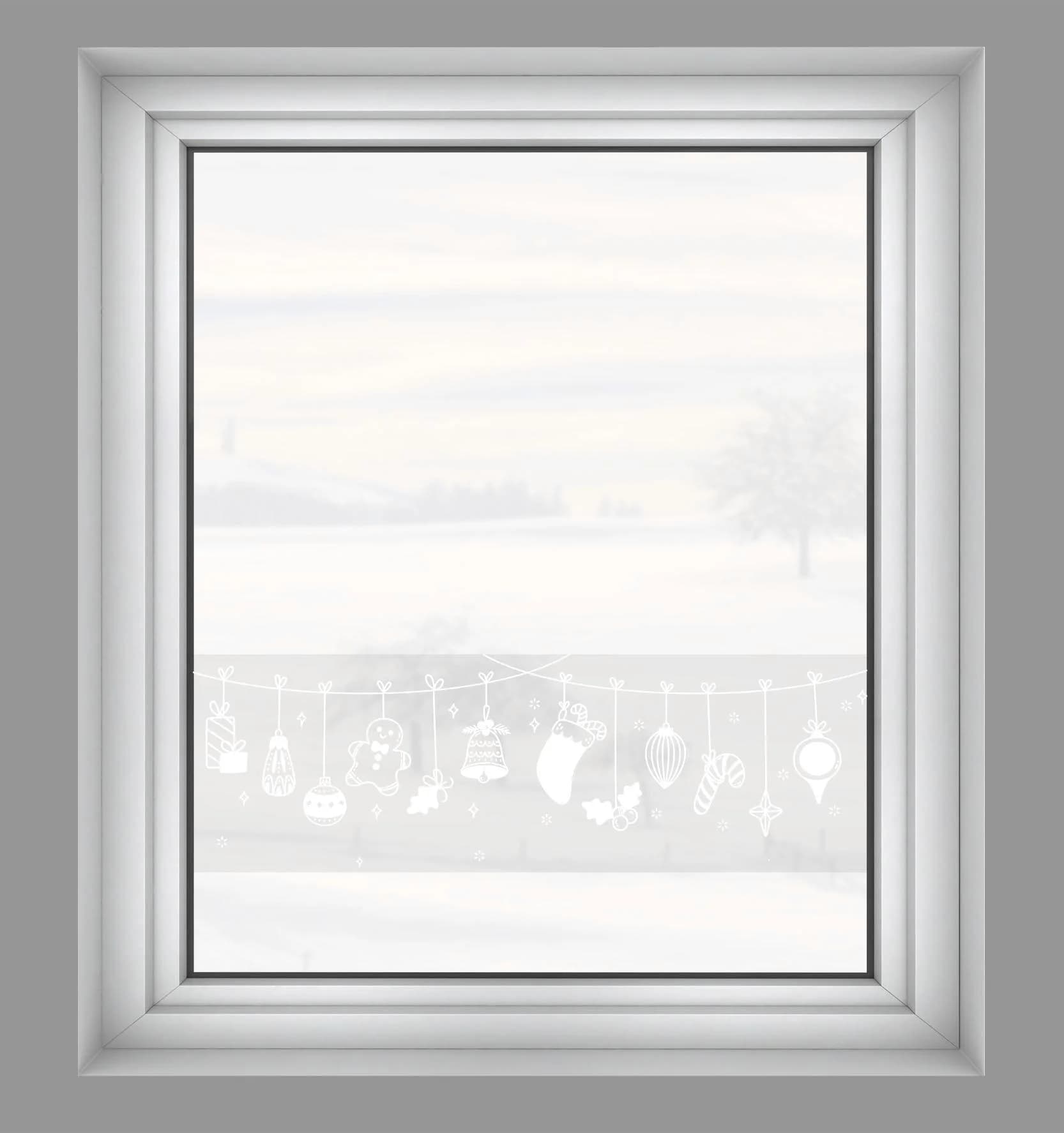 GARDINIA X-Mas Girlande Fensterfolie halbtransparent 20 x 150 cm PVC