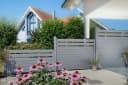 BM Massivholz Holzzaun Grau Fichte lasiert Bild 1